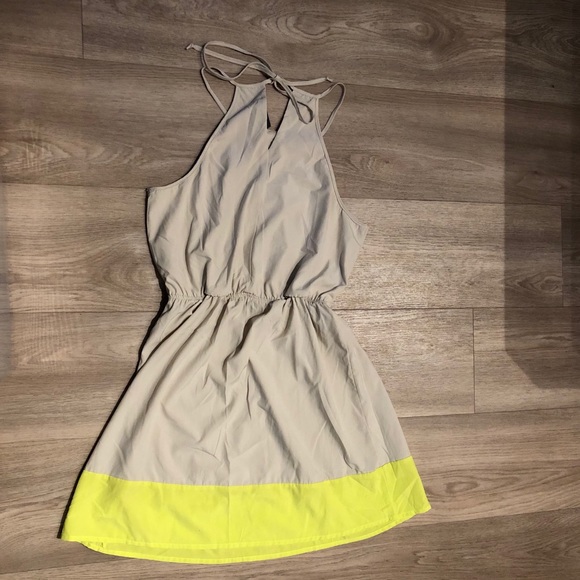 Marshall’s Beige and Neon Yellow Sundress - Picture 4 of 4